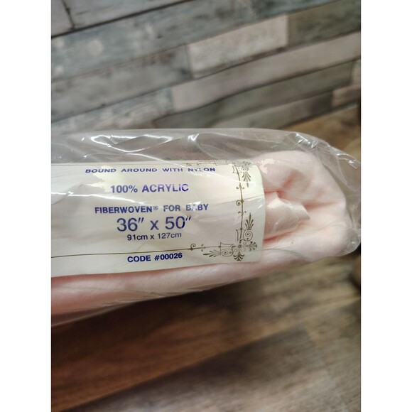 VTG North Star Ann Chatham Acrylic Crib Baby Blanket Nylon Edges Pink 36"x50"NEW - Picture 5 of 5